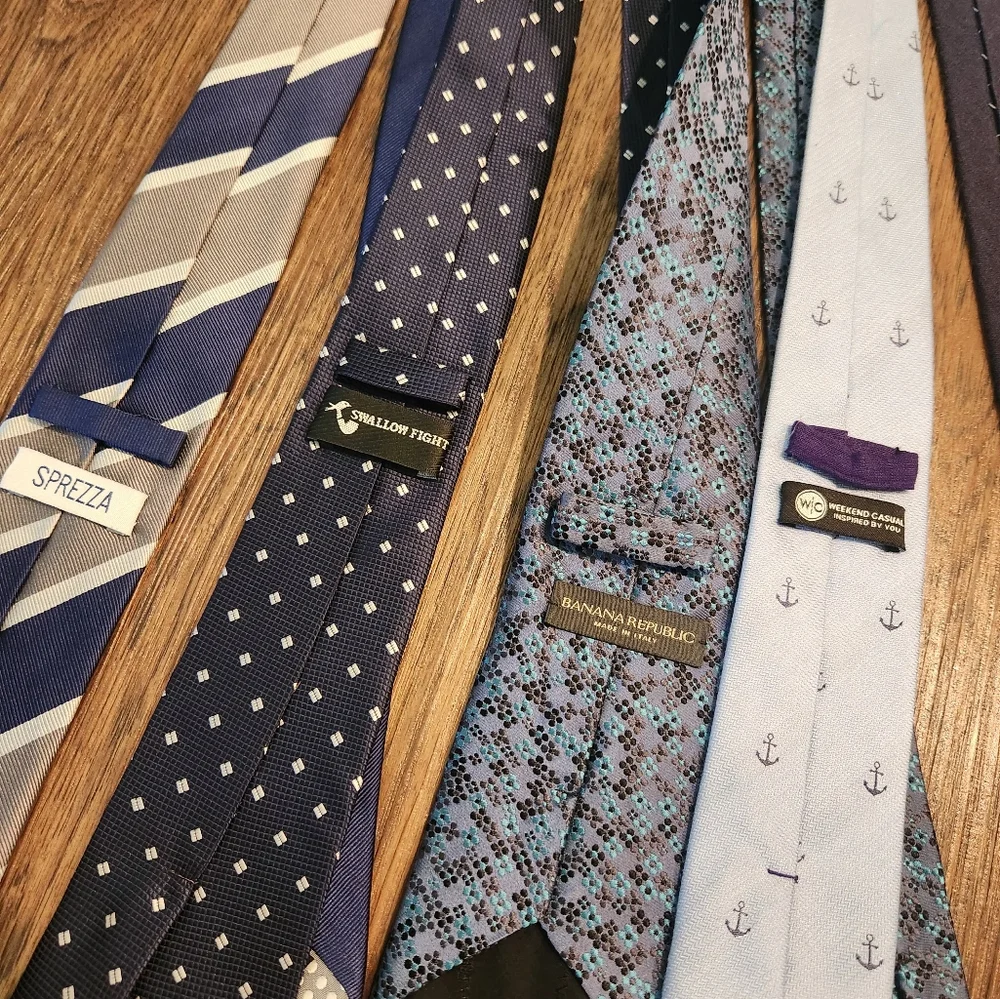 Men's Assorted Ties Set - Blue, Black, and Gray